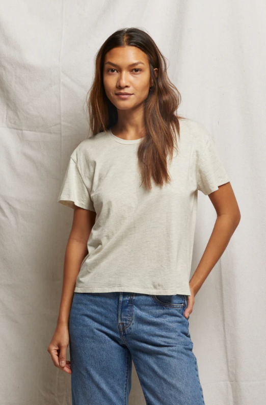 Harley Cotton Short Sleeve Boxy Crew Tee Oatmeal