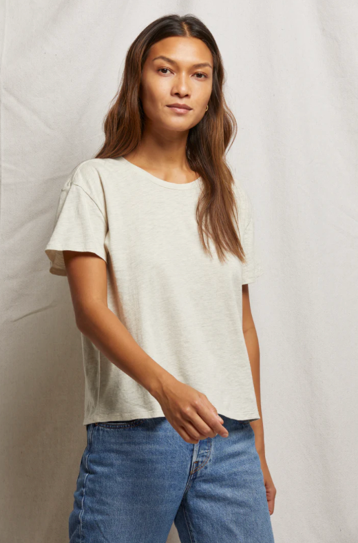 Harley Cotton Short Sleeve Boxy Crew Tee Oatmeal