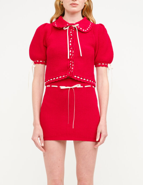 Savanah Knit Top Red
