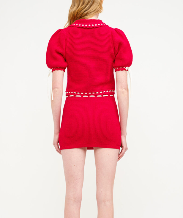 Savanah Knit Top Red