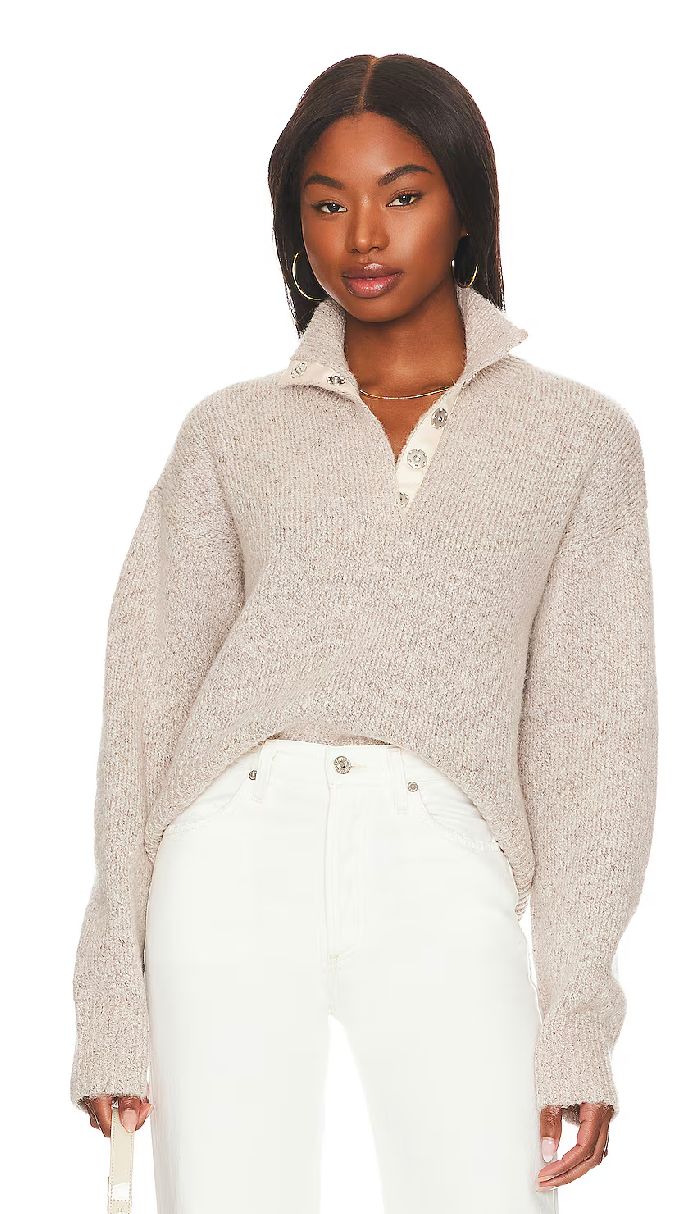 Boxy Snap Front Henley