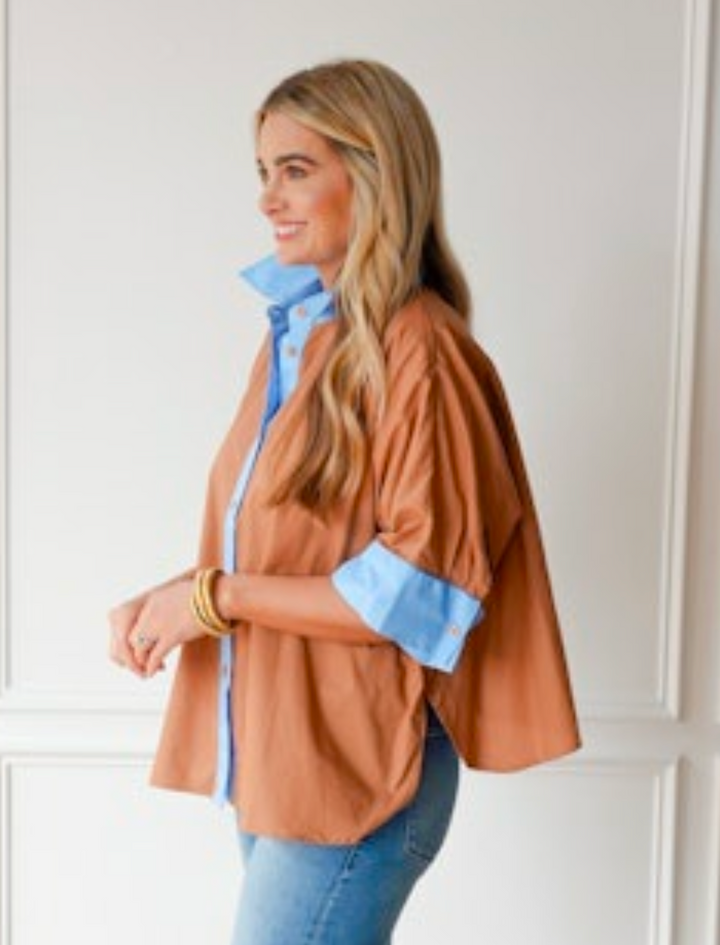 Abby Swing Top Coacoa & Blue