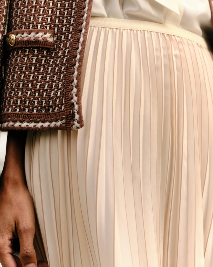 Claudia Pleated Skirt Ecru