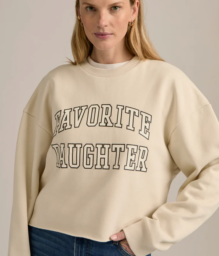 Cropped Collegiate Sweatshirt French Oak/Snow White