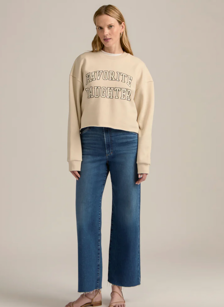 Cropped Collegiate Sweatshirt French Oak/Snow White