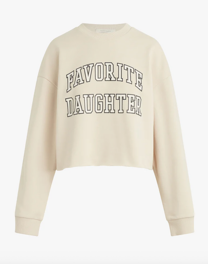 Cropped Collegiate Sweatshirt French Oak/Snow White