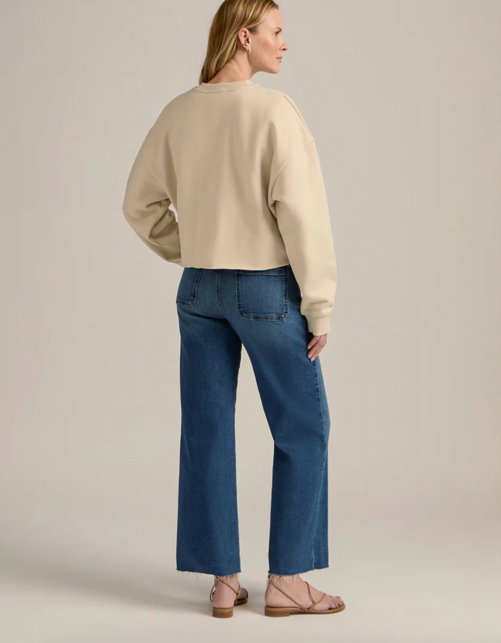 Cropped Collegiate Sweatshirt French Oak/Snow White