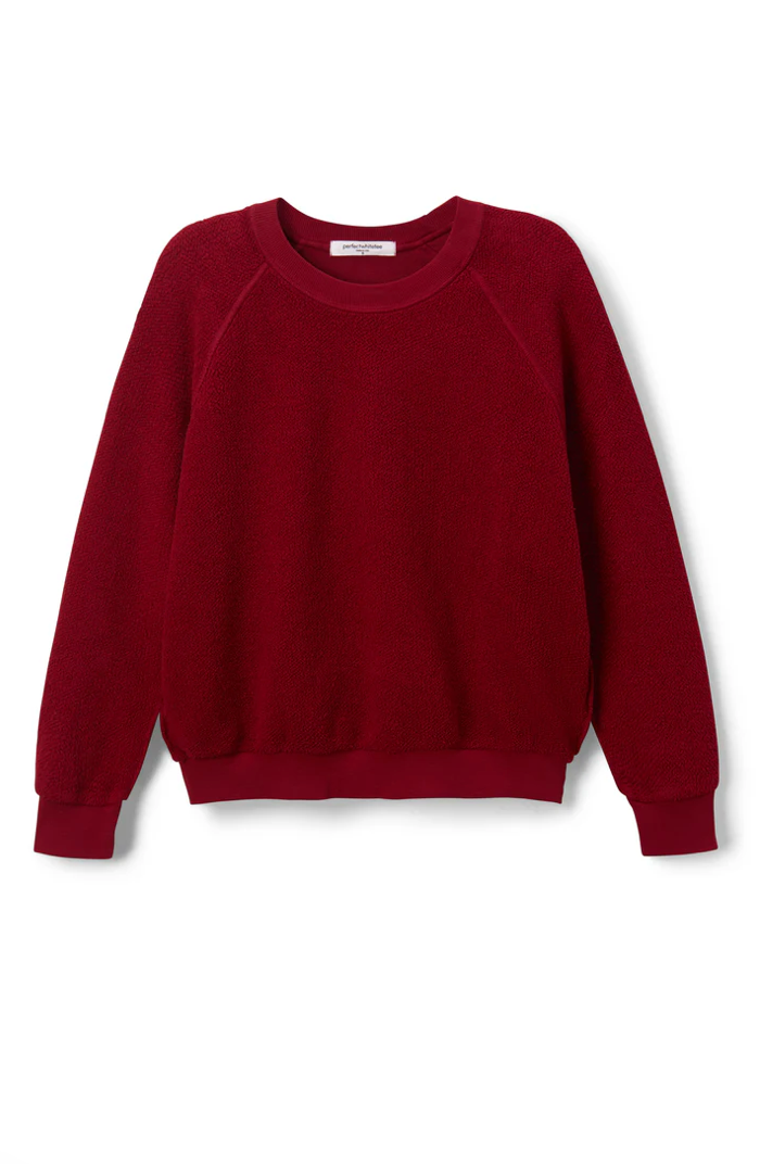 Ziggy Inside Out Fleece Long Sleeve Shrunken Crewneck Sweatshirt Maple