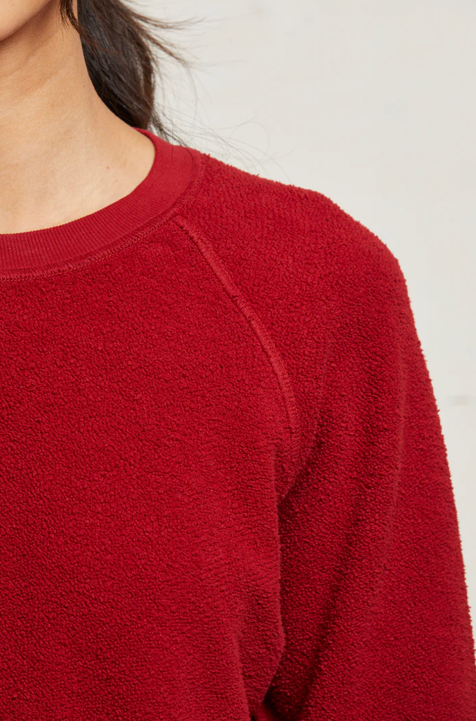 Ziggy Inside Out Fleece Long Sleeve Shrunken Crewneck Sweatshirt Maple