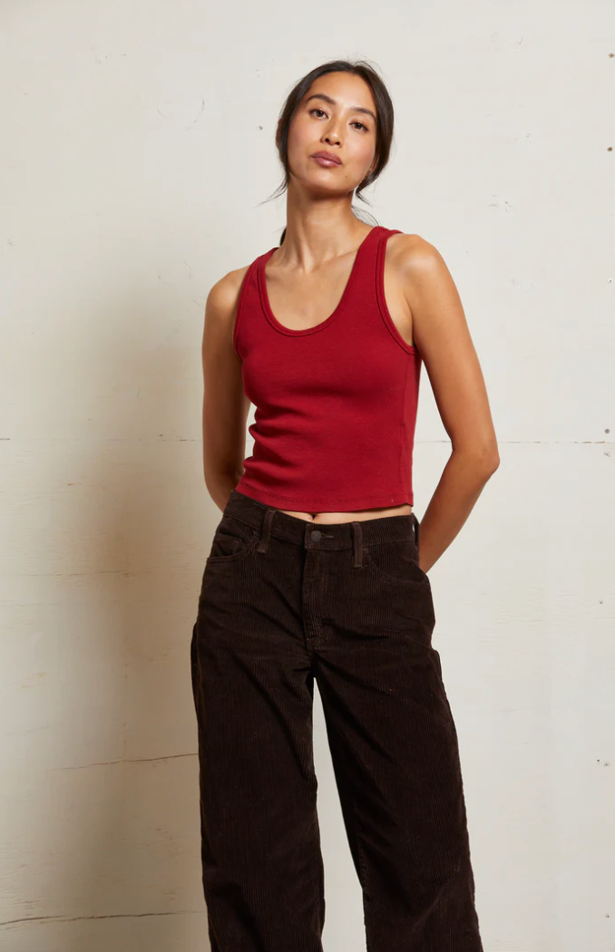 Blondie Structured Rib Bra Friendly Tank Maple