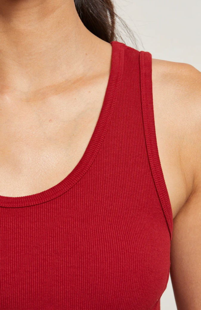 Blondie Structured Rib Bra Friendly Tank Maple