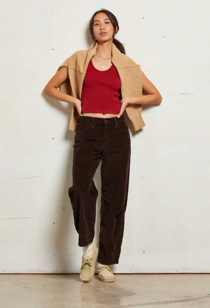 Blondie Structured Rib Bra Friendly Tank Maple