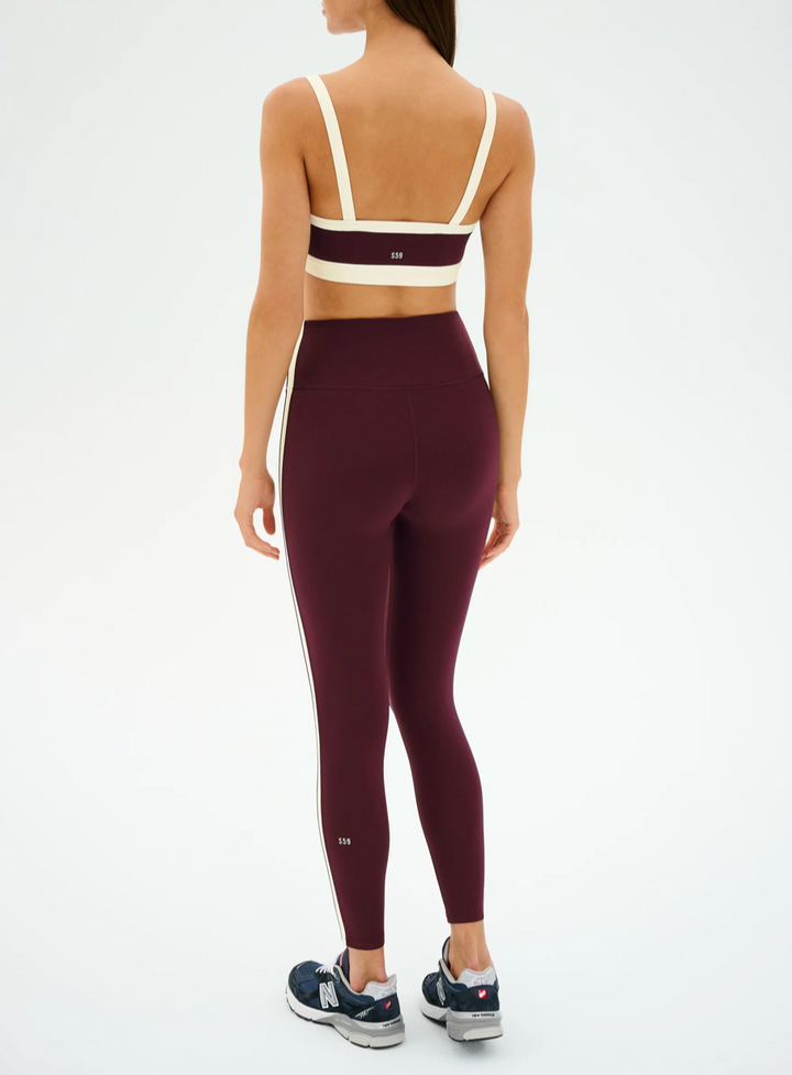 Clare High Waist Rigor 7/8 Dk Cherry/Creme