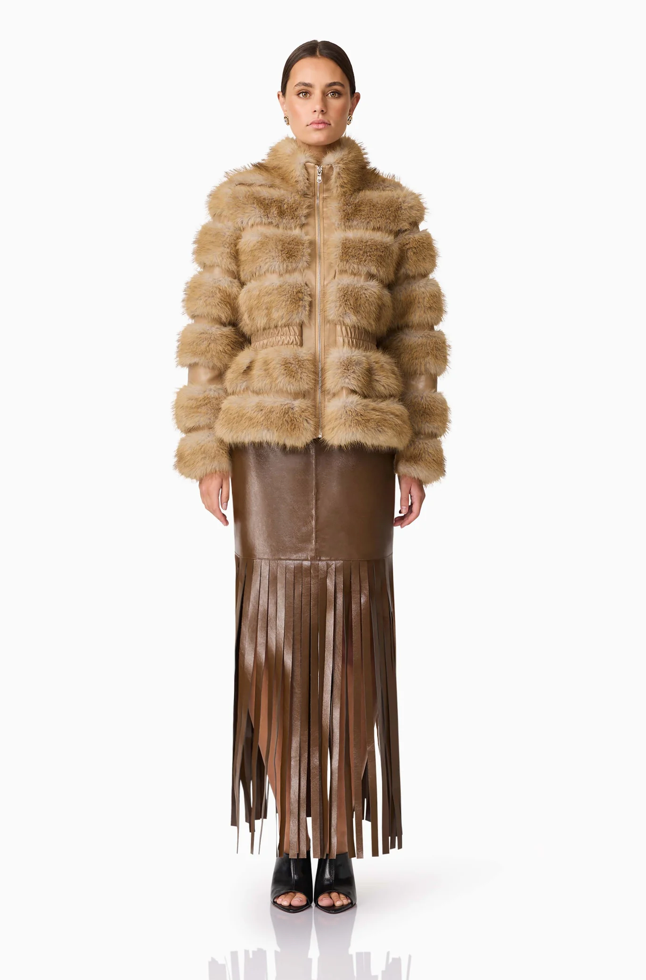 Aisling Faux Fur and Leather Jacket