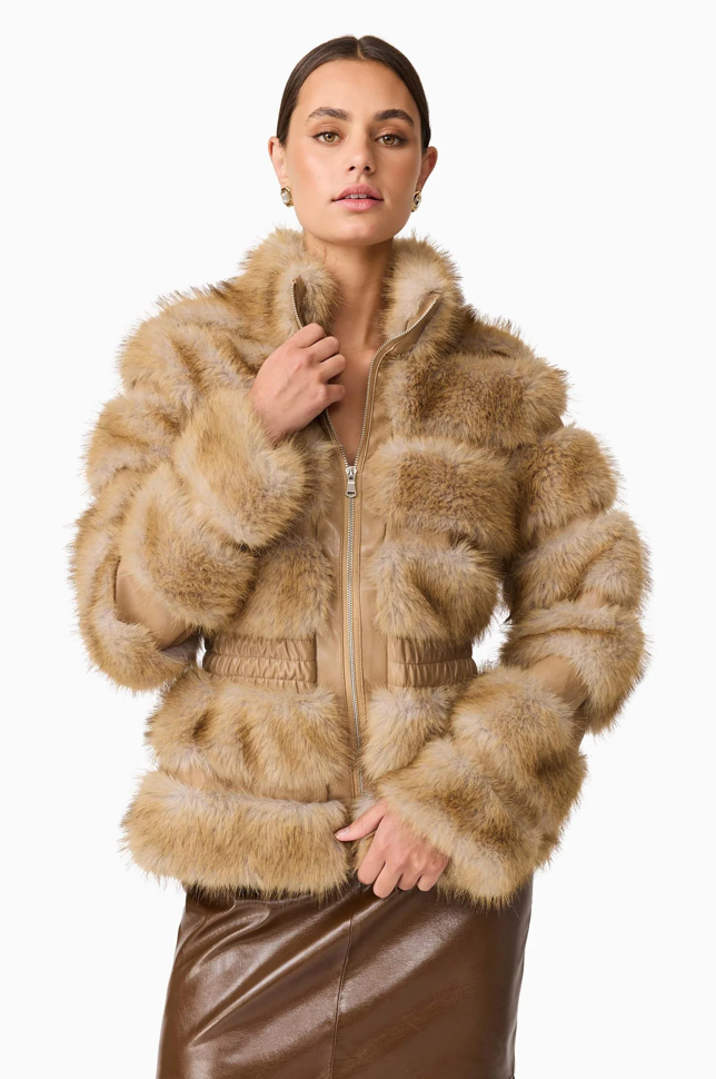 Aisling Faux Fur and Leather Jacket
