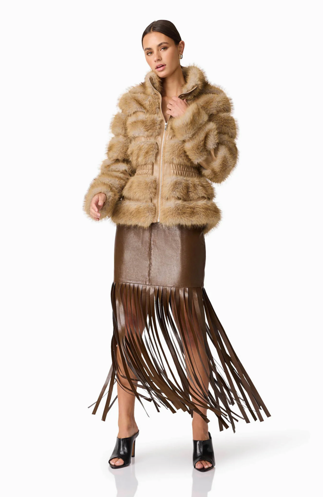 Aisling Faux Fur and Leather Jacket