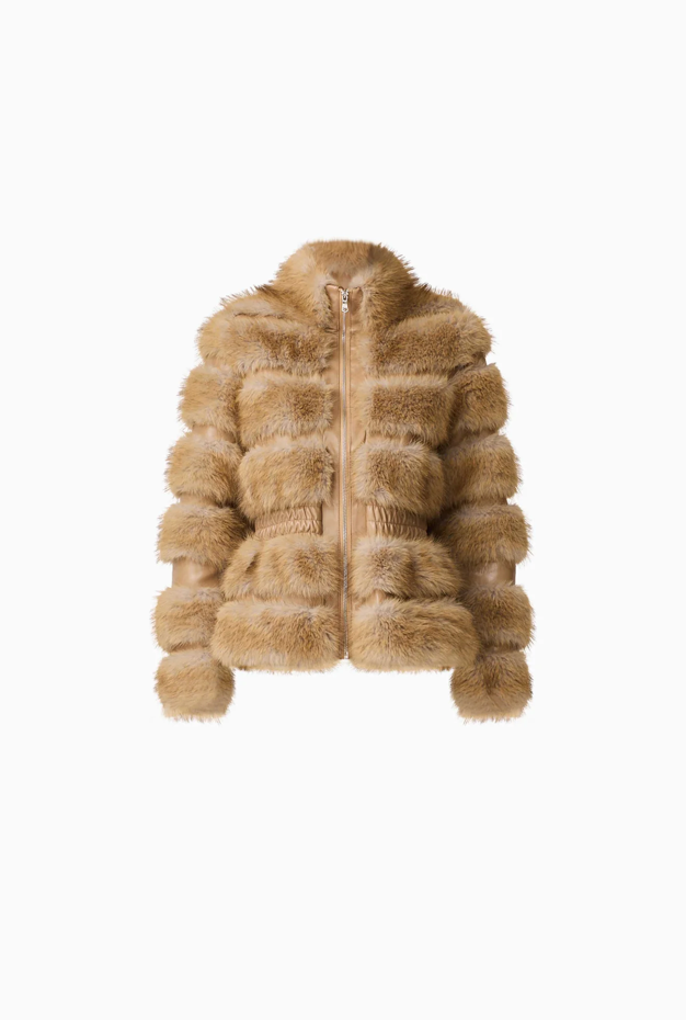 Aisling Faux Fur and Leather Jacket