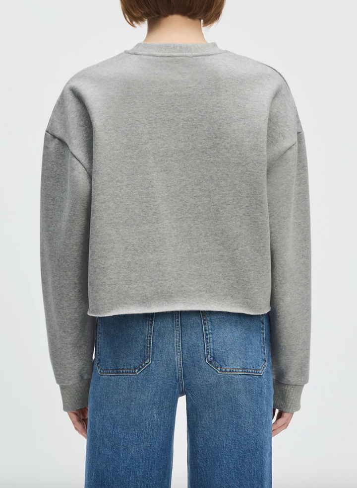 Cropped Collegiate Sweatshirt Heather Grey/Burgundy