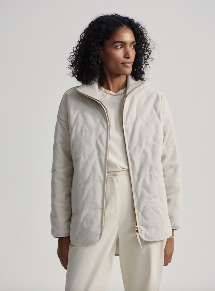 Libby Plush Quilt Jacket Ivory