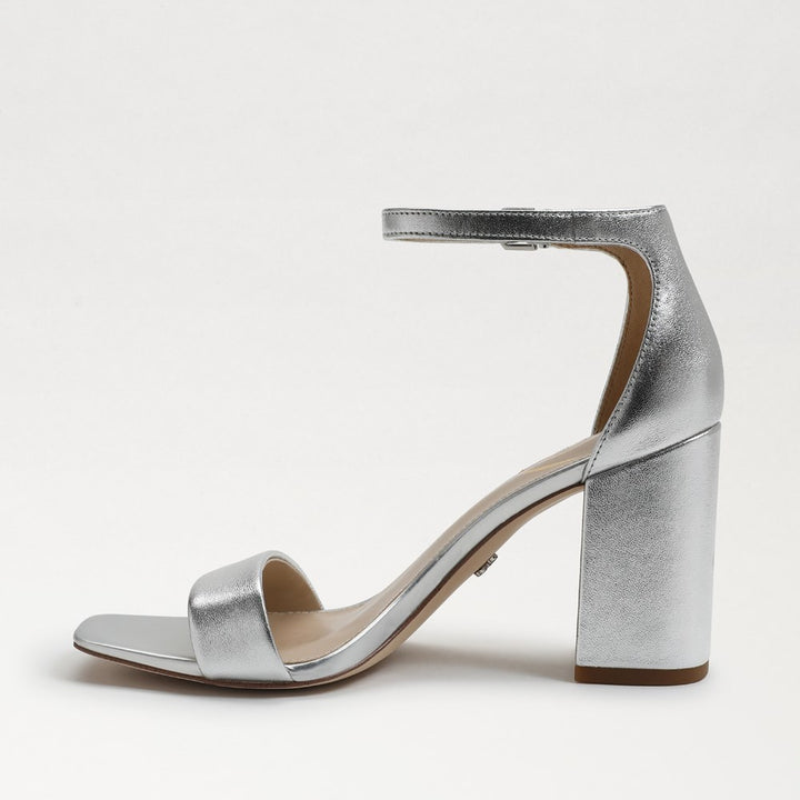 Daniella Block Heel Sandal Metallic Silver