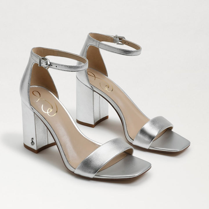 Daniella Block Heel Sandal Metallic Silver