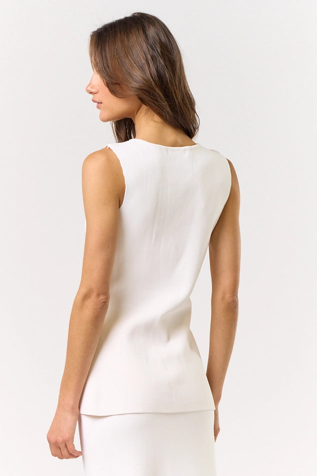 Sleeveless Button Down Top