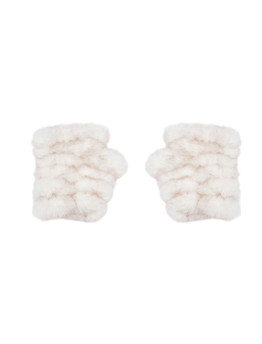 Faux Mandy Mittens Ivory Multi