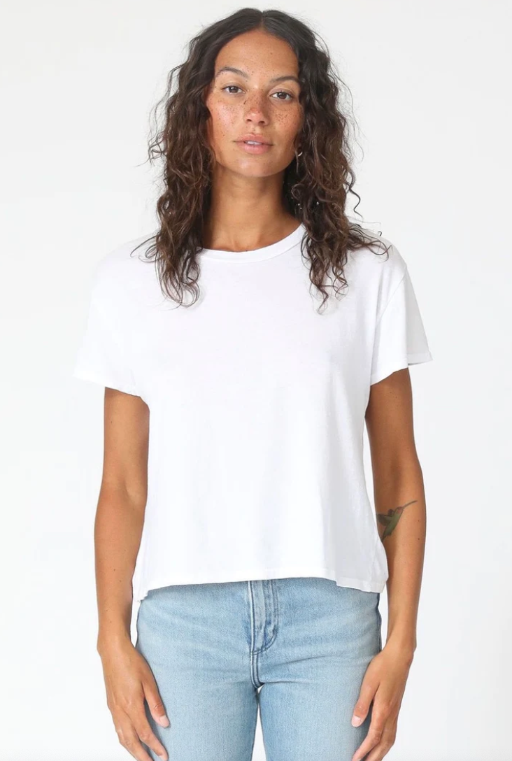 Harley Boxy Crew Tee White