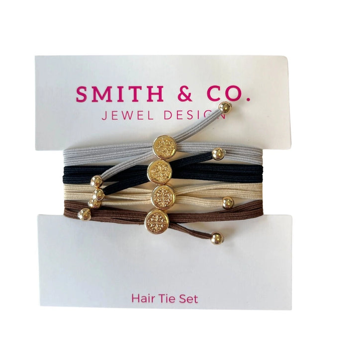 Skinny Hair Tie Set Dark Neutral