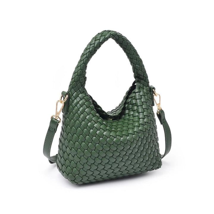 Jessamine Woven Vegan Leather Crossbody Forest