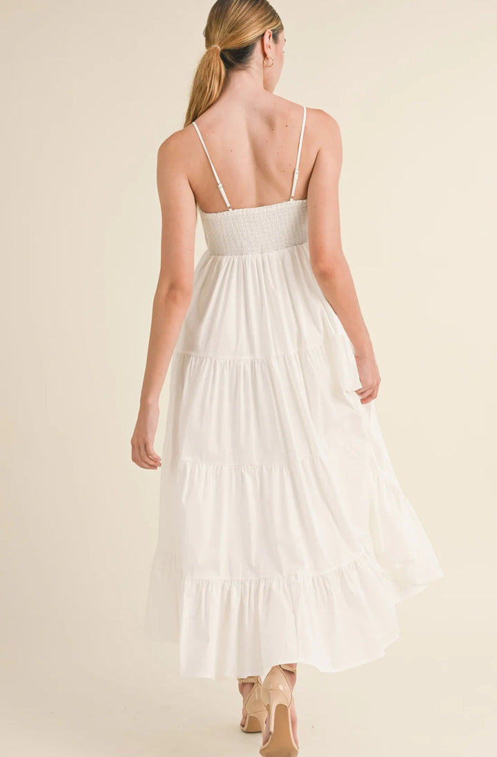 Solid Maxi Bow Dress Ivory