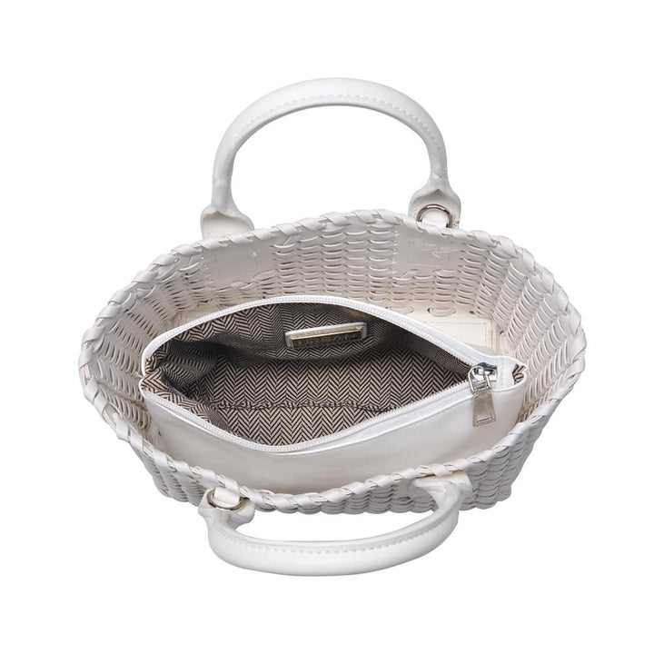 Paisley Woven Crossbody Tote Ivory