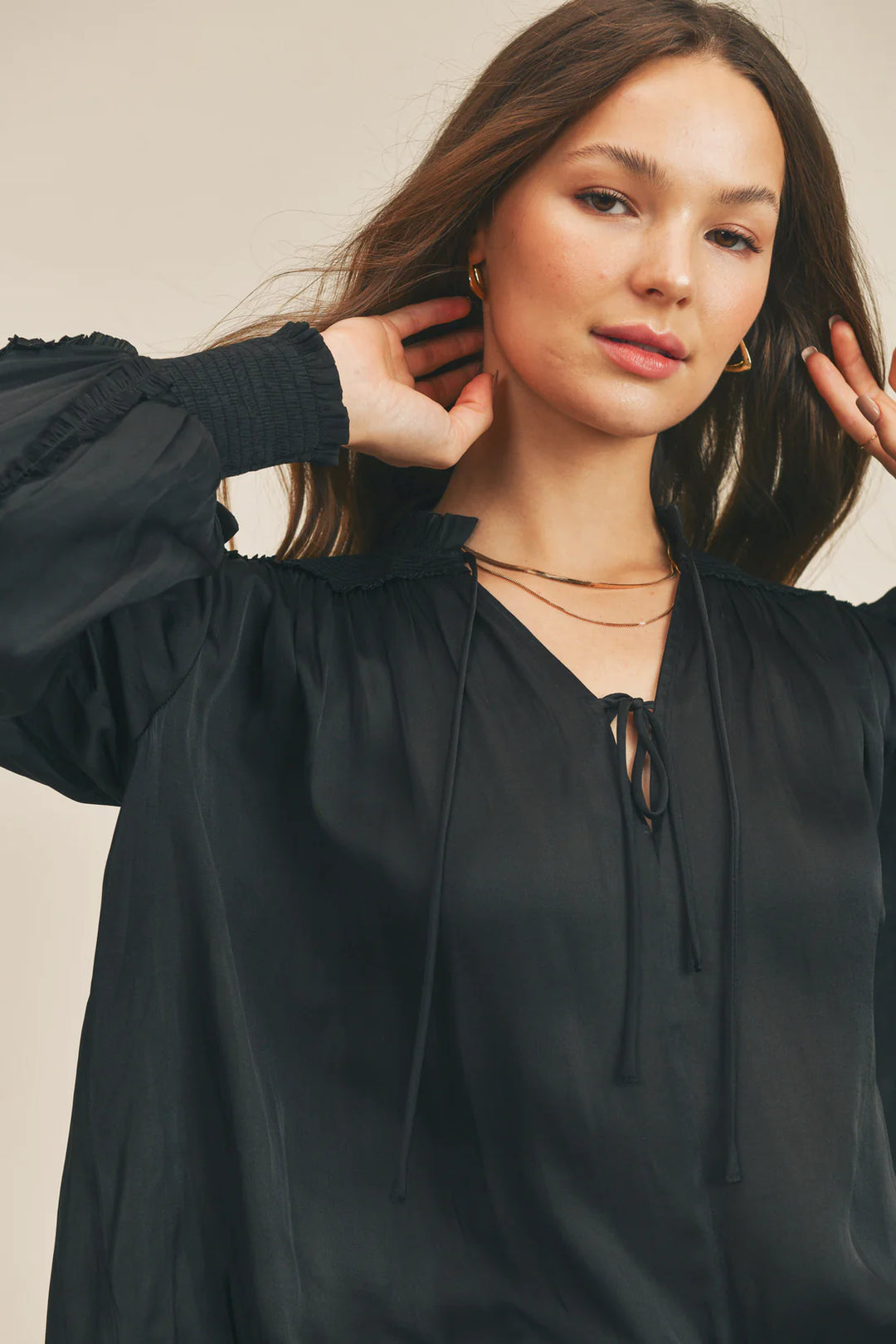 Karissa Ruffle Blouse Black