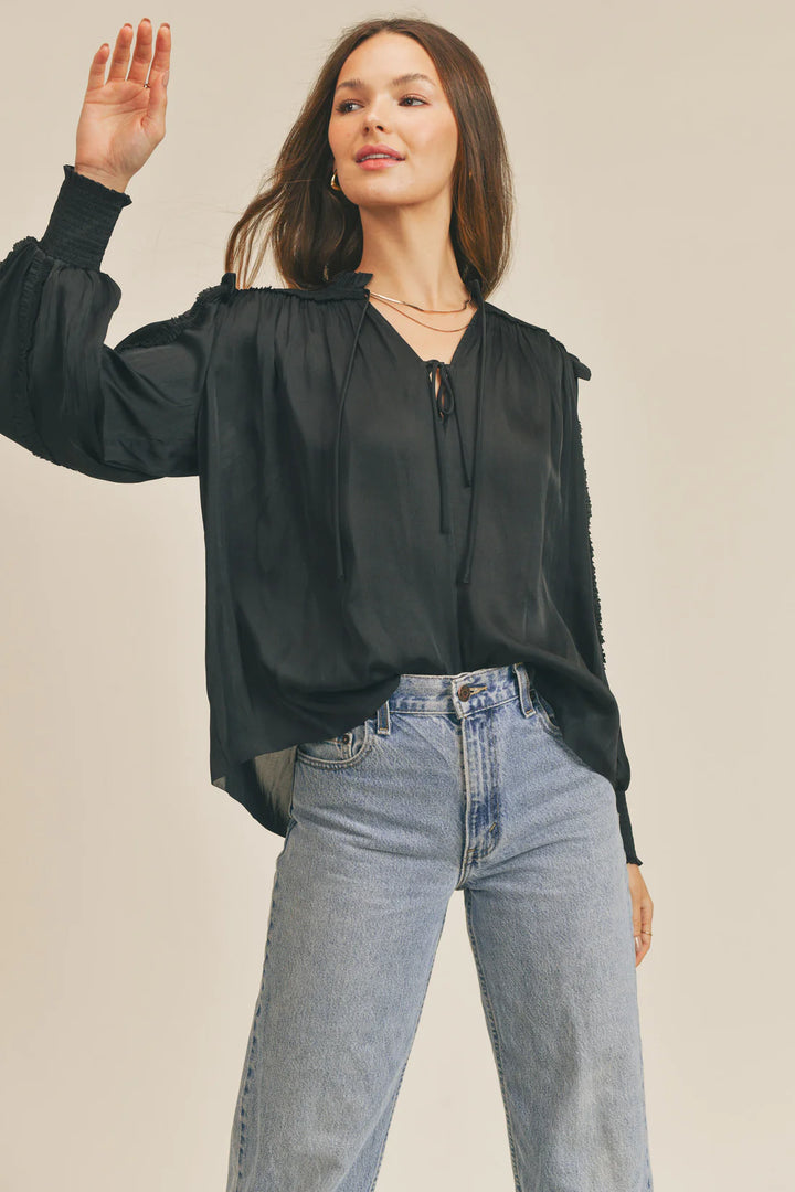 Karissa Ruffle Blouse Black