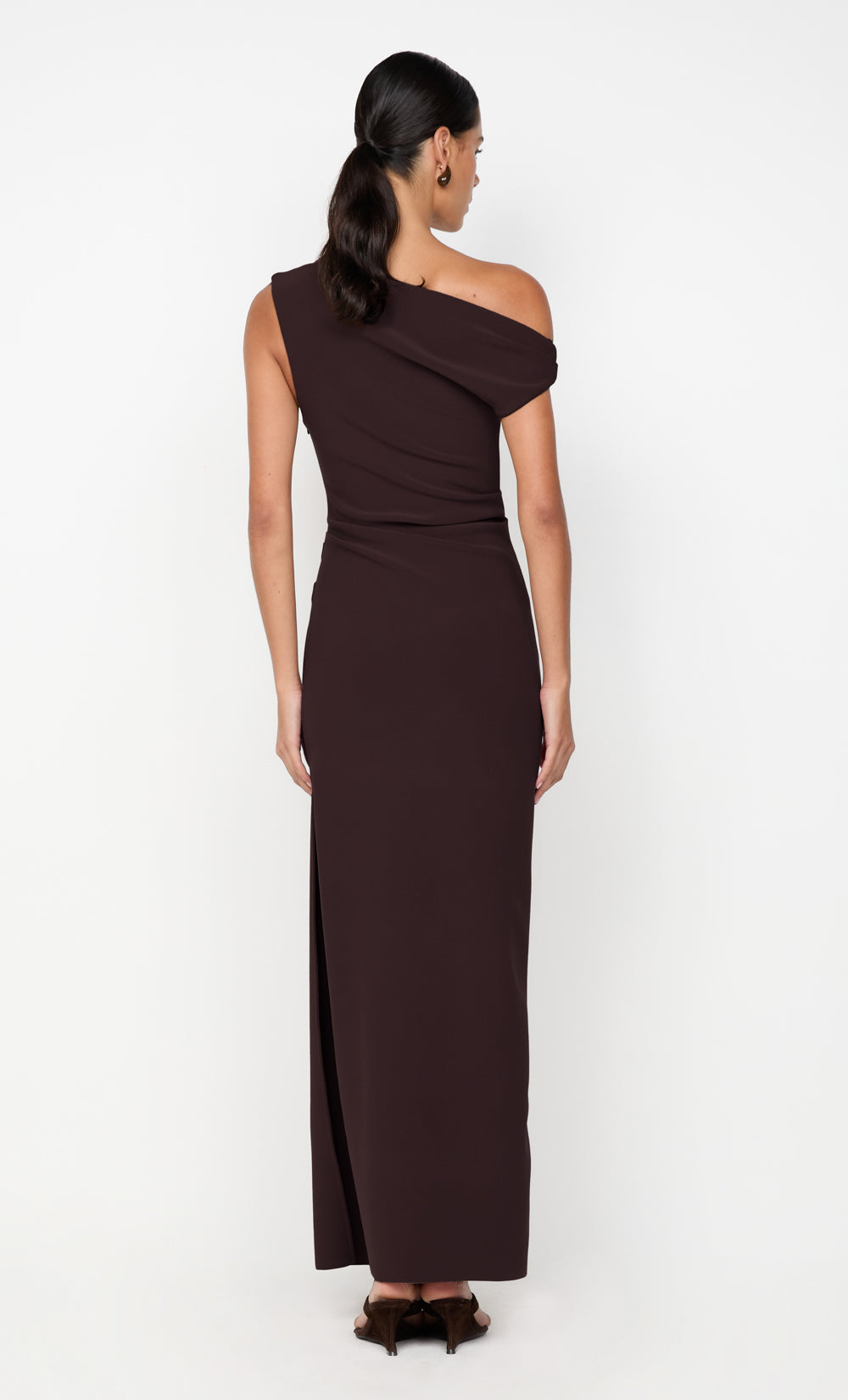 Leora Asym Maxi Dress Dark Chocolate
