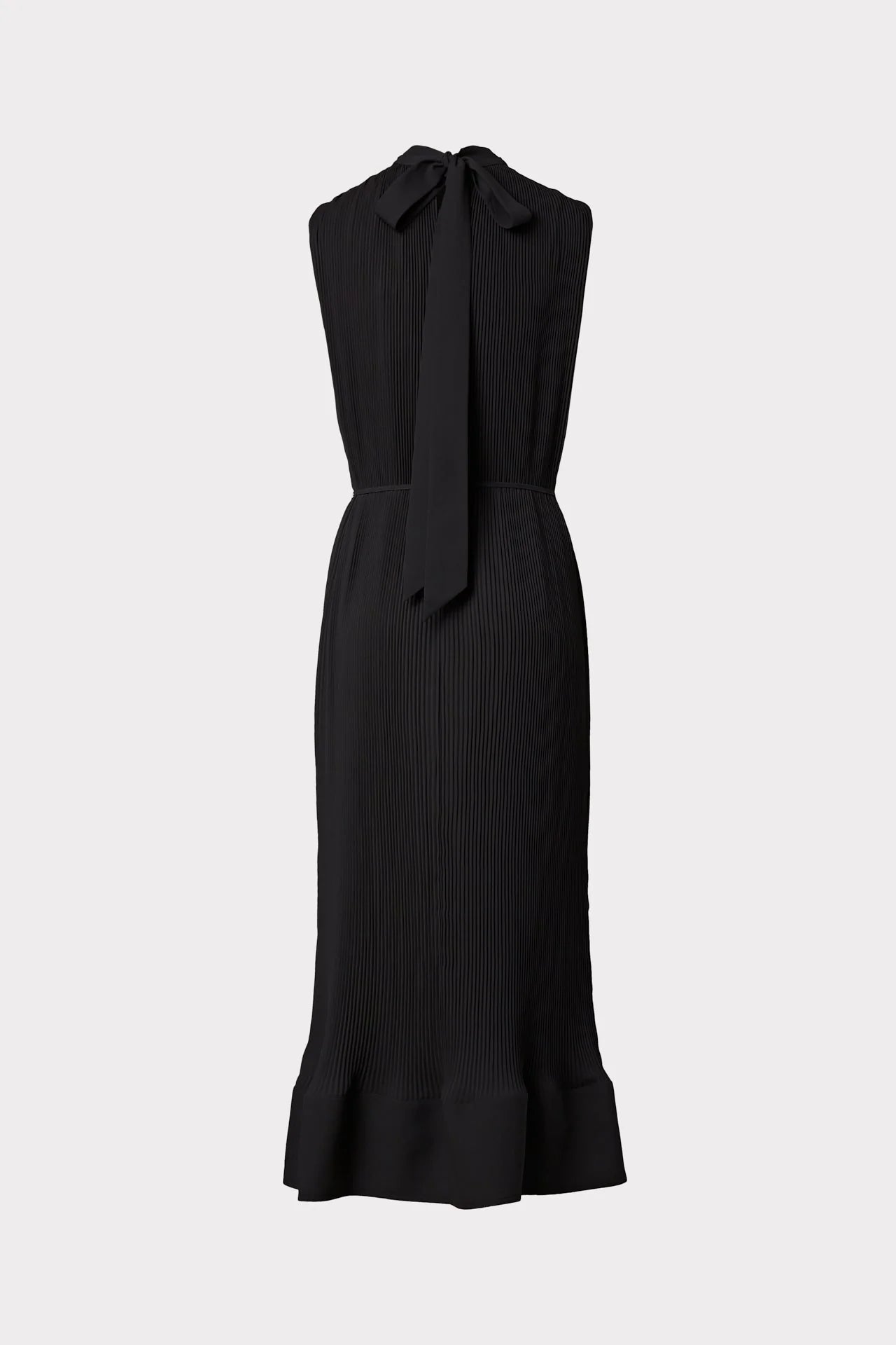 Melina Solid Pleat Dress Black