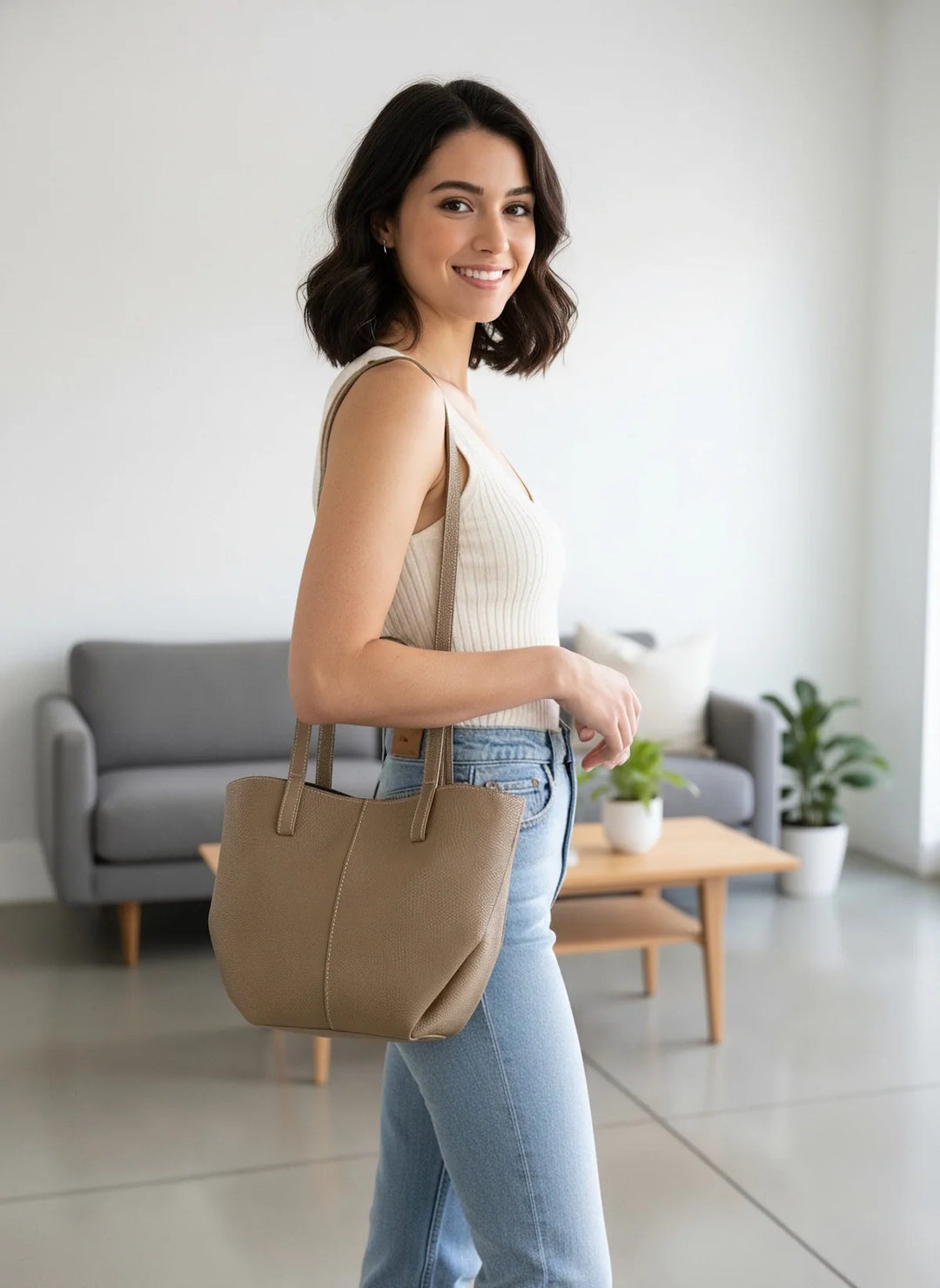 Phoebe Small Genuine Leather Shoulder Bag