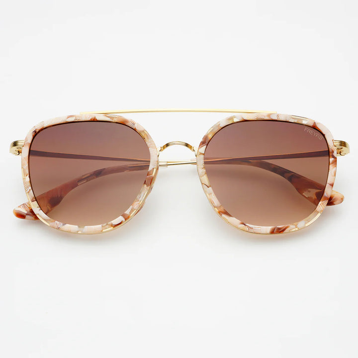 Weston Acetate Round Unisex Sunglasses Pink Pearl/Brown
