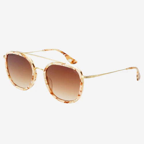 Weston Acetate Round Unisex Sunglasses Pink Pearl/Brown