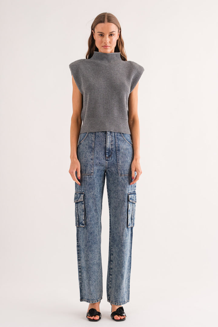 Sly Heather Gray Knit Vest