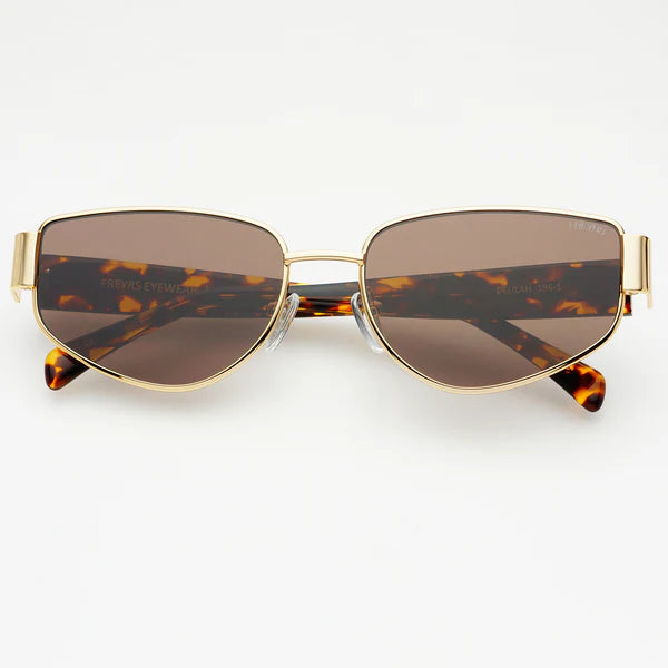 Delilah Womens Sunglasses Gold / Brown