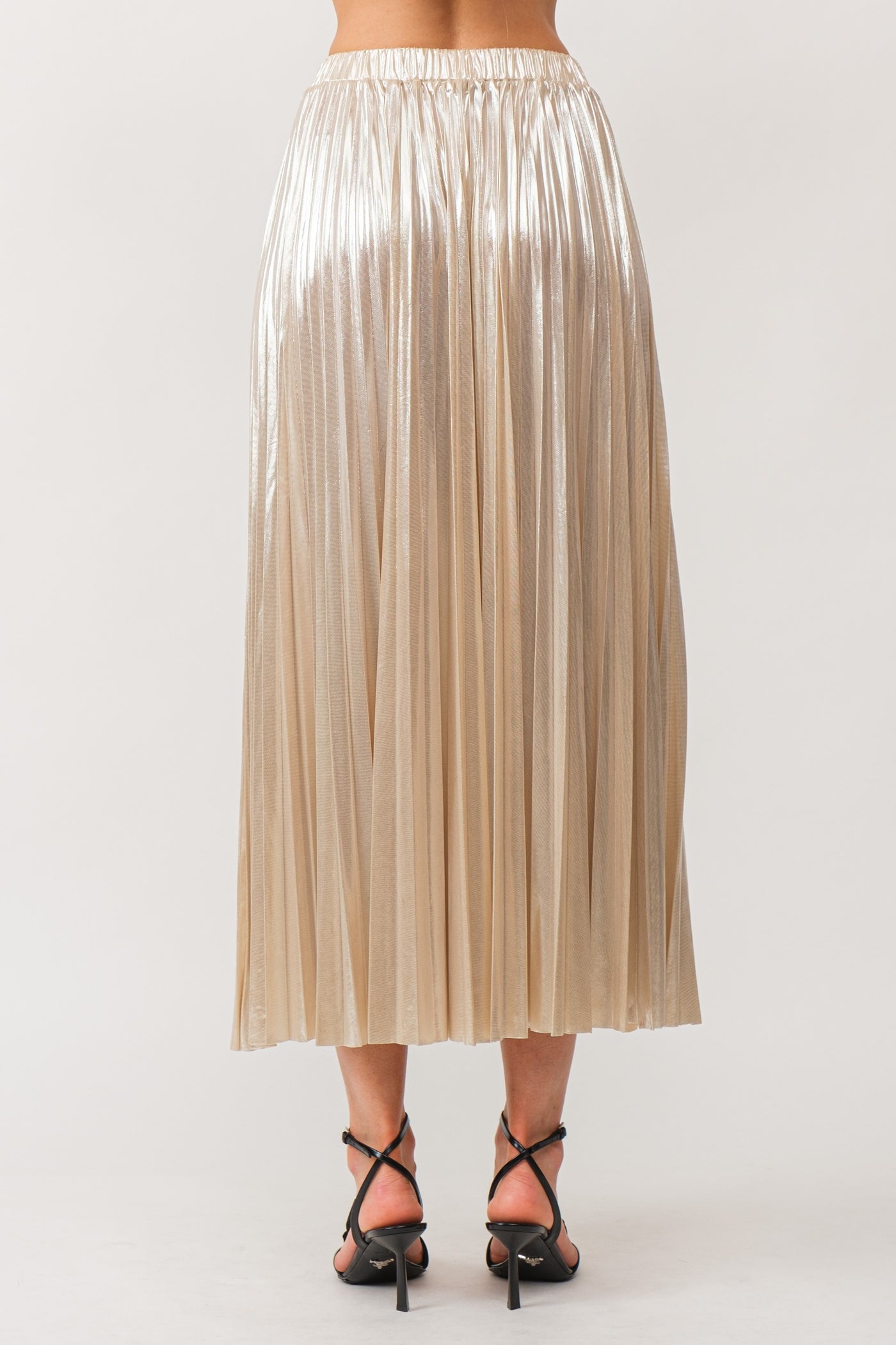 Alessandra Pleated Skirt Champagne