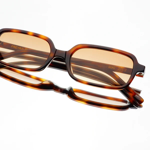 Miki Acetate Rectangular Unisex Sunglasses | Tortoise / Brown