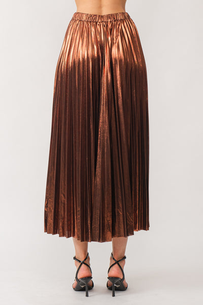 Alessandra Pleated Skirt Brown