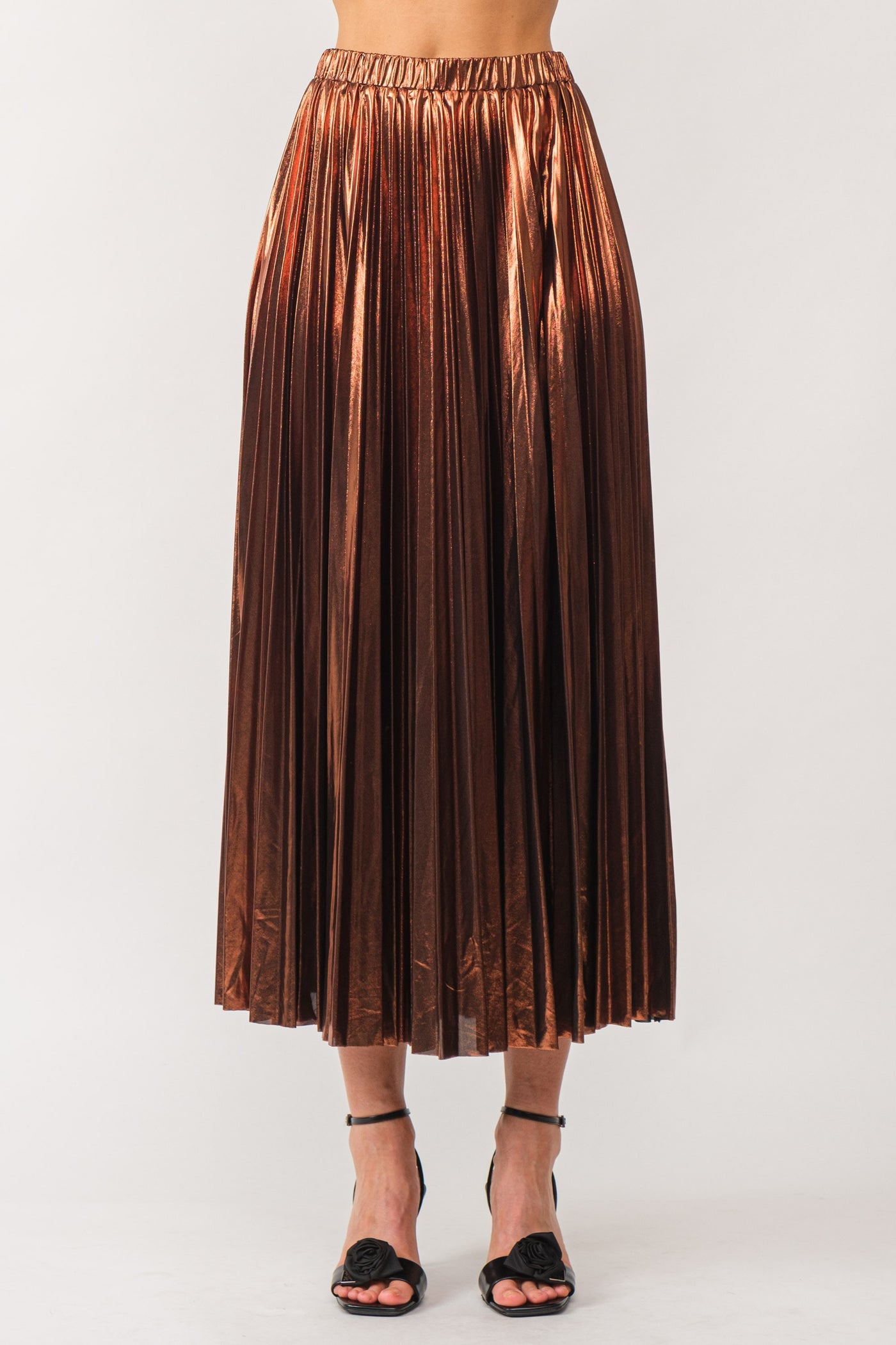Alessandra Pleated Skirt Brown