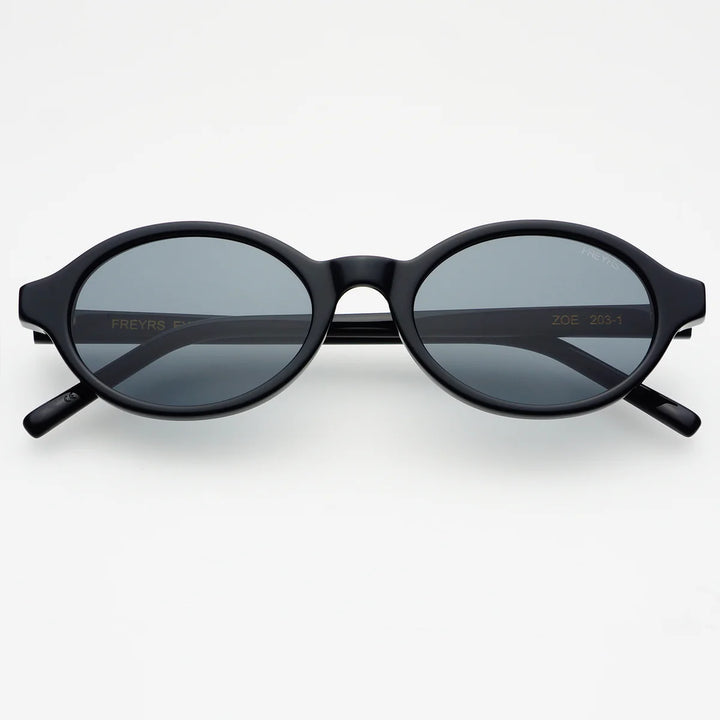 Zoe Acetate Round Womens Sunglasses Black