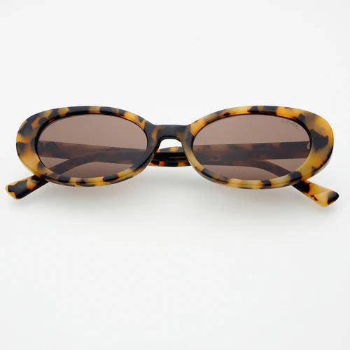 Mimi Acetate Oval Sunglasses Milky Tortoise
