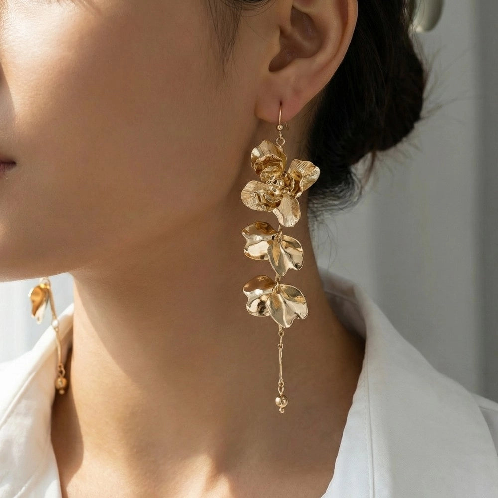 Petal Chain Dangle Earrings