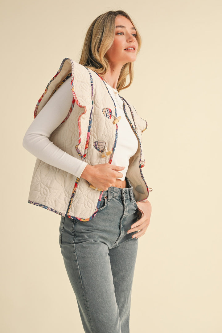 Flutter Sleeve Quilted Vest