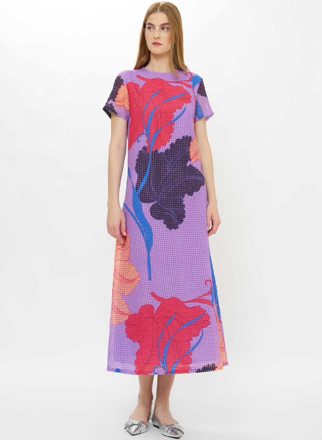 Short Sleeve Shift Maxi Hague Lavender